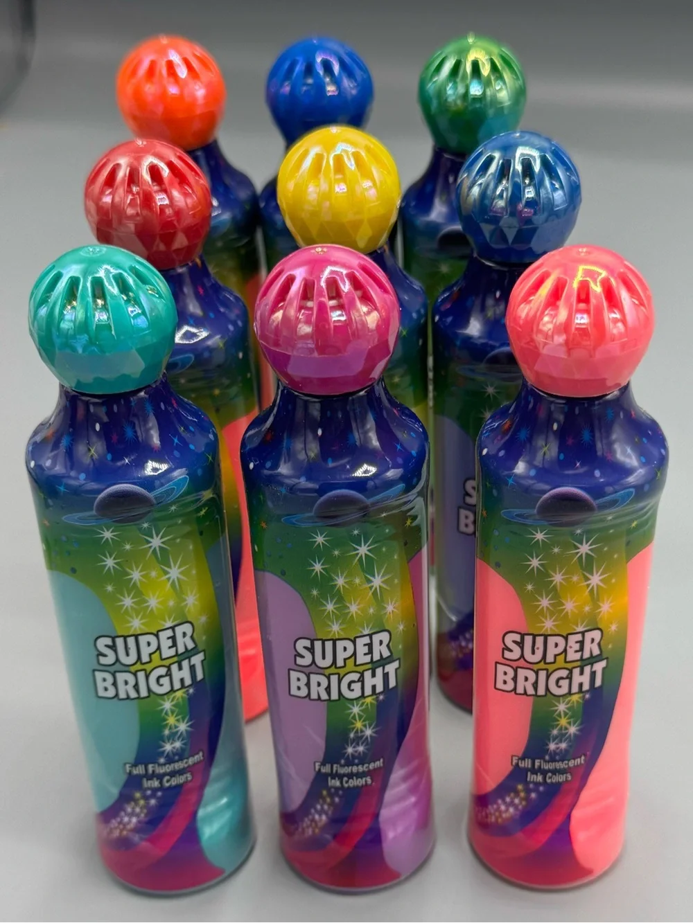 SUPER BRIGHT Mini Bingo Dauber Dabber Ink 9 Pack Mixed Colors NEW Colorful